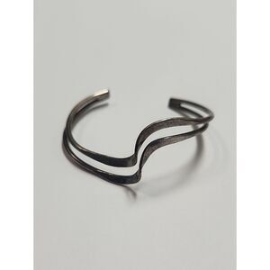 Sterling Silver Double Wave Cuff Bracelet